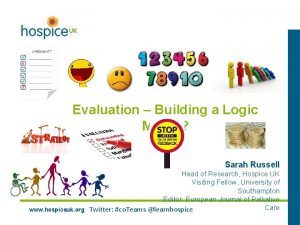 Evaluation Building a Logic Model Sarah Russell Head