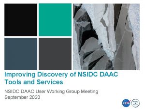 Improving Discovery of NSIDC DAAC Tools and Services