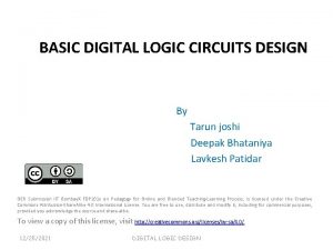 BASIC DIGITAL LOGIC CIRCUITS DESIGN By Tarun joshi