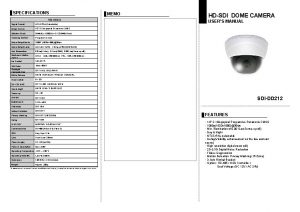 SPECIFICATIONS SDIDD 212 Signal Format NTSCPAL Selectable Image