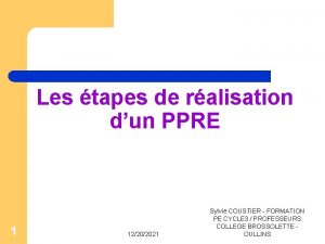 Les tapes de ralisation dun PPRE 1 12202021