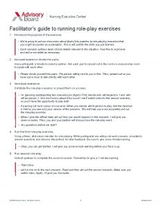 Facilitators guide to running roleplay exercises 1 Introduce