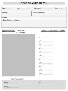 ANIMATION DEFENSIVE Objectif Mise en place BILAN ANIMATION