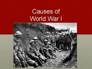 Causes of World War I longterm Causes of