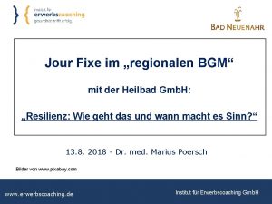 Jour Fixe im regionalen BGM mit der Heilbad