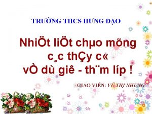TRNG THCS HNG A O Nhit lit cho