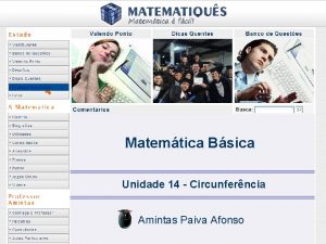 Ensino Superior Matemtica Bsica Unidade 14 Circunferncia Amintas