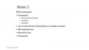 Week 5 IRPCS homework Compasses Points of the