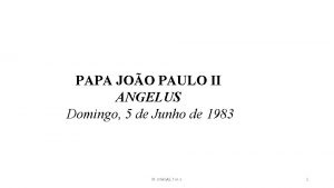 PAPA JOO PAULO II ANGELUS Domingo 5 de