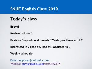 SNUE English Class 2019 Todays class Engvid Review