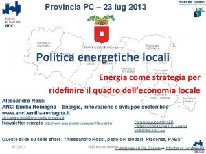 Provincia PC 23 lug 2013 Politica energetiche locali
