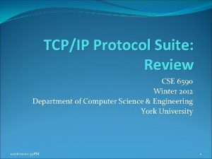 TCPIP Protocol Suite Review CSE 6590 Winter 2012