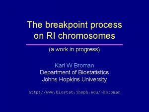 The breakpoint process on RI chromosomes a work