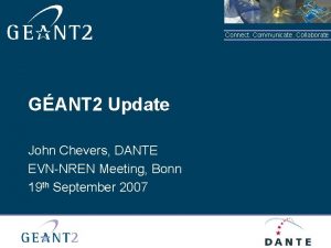 Connect Communicate Collaborate GANT 2 Update John Chevers