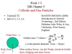 Week 2 MR Chapter 5 Colloids and Fine