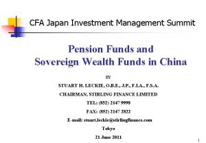 CFA Japan Investment Management Summit Pension Funds and