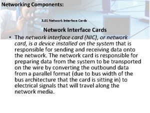 Networking Components 3 01 Network Interface Cards The