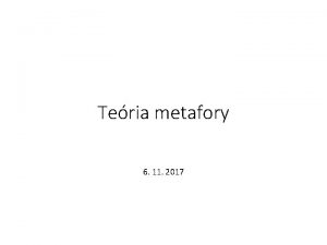 Teria metafory 6 11 2017 metafora ben neobvykl