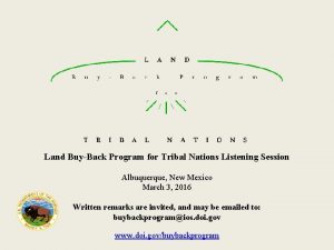 Land BuyBack Program for Tribal Nations Listening Session