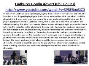 Cadburys Gorilla Advert Phil Collins http www youtube