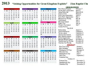 2013 Seizing Opportunities for Great Kingdom Exploits Zion