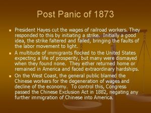 Post Panic of 1873 n n n President