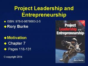 Project Leadership and Entrepreneurship u ISBN 978 0