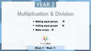 YEAR 2 Multiplication Division Making equal groups Adding