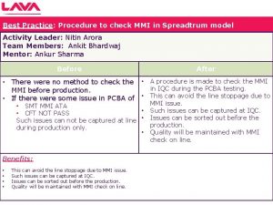Best Practice Procedure to check MMI in Spreadtrum