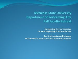 Mc Neese State University Department of Performing Arts