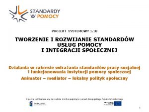 PROJEKT SYSTEMOWY 1 18 TWORZENIE I ROZWIJANIE STANDARDW