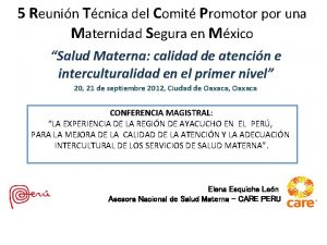 5 Reunin Tcnica del Comit Promotor por una