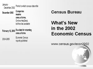 Census Bureau Whats New in the 2002 Economic