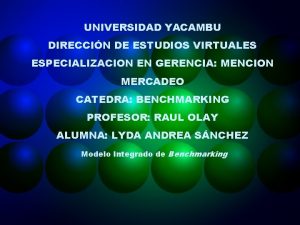 UNIVERSIDAD YACAMBU DIRECCIN DE ESTUDIOS VIRTUALES ESPECIALIZACION EN