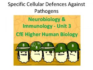 Specific Cellular Defences Against Pathogens Neurobiology Immunology Unit