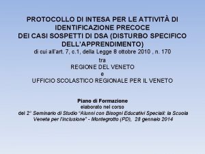 PROTOCOLLO DI INTESA PER LE ATTIVIT DI IDENTIFICAZIONE