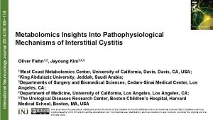 International Neurourology Journal 2014 18 106 114 Metabolomics