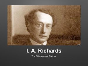 I A Richards The Philosophy of Rhetoric Richards