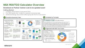 NSX ROITCO Calculator Overview Download on Partner Central