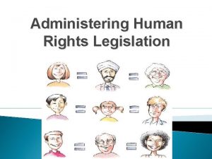 Administering Human Rights Legislation Who settles concerns Human