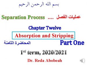 Separation Process Chapter Twelve Absorption and Stripping st