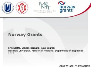 Norway Grants Erik Staffa Vladan Bernard Ale Bourek