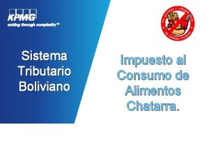 Sistema Tributario Boliviano Impuesto al Consumo de Alimentos