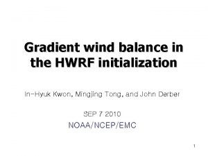 Gradient wind balance in the HWRF initialization InHyuk