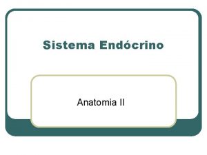 Sistema Endcrino Anatomia II Metabolismo l So os