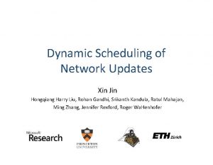 Dynamic Scheduling of Network Updates Xin Jin Hongqiang