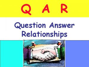 Q A R Question Answer Relationships Question Answer