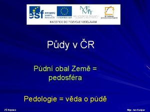 Pdy v R Pdn obal Zem pedosfra Pedologie