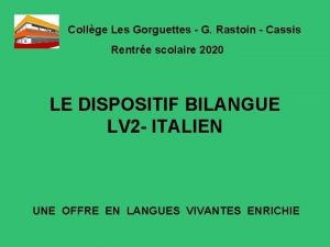 Collge Les Gorguettes G Rastoin Cassis Rentre scolaire