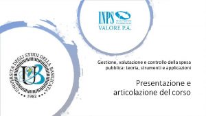 Gestione valutazione e controllo della spesa pubblica teoria